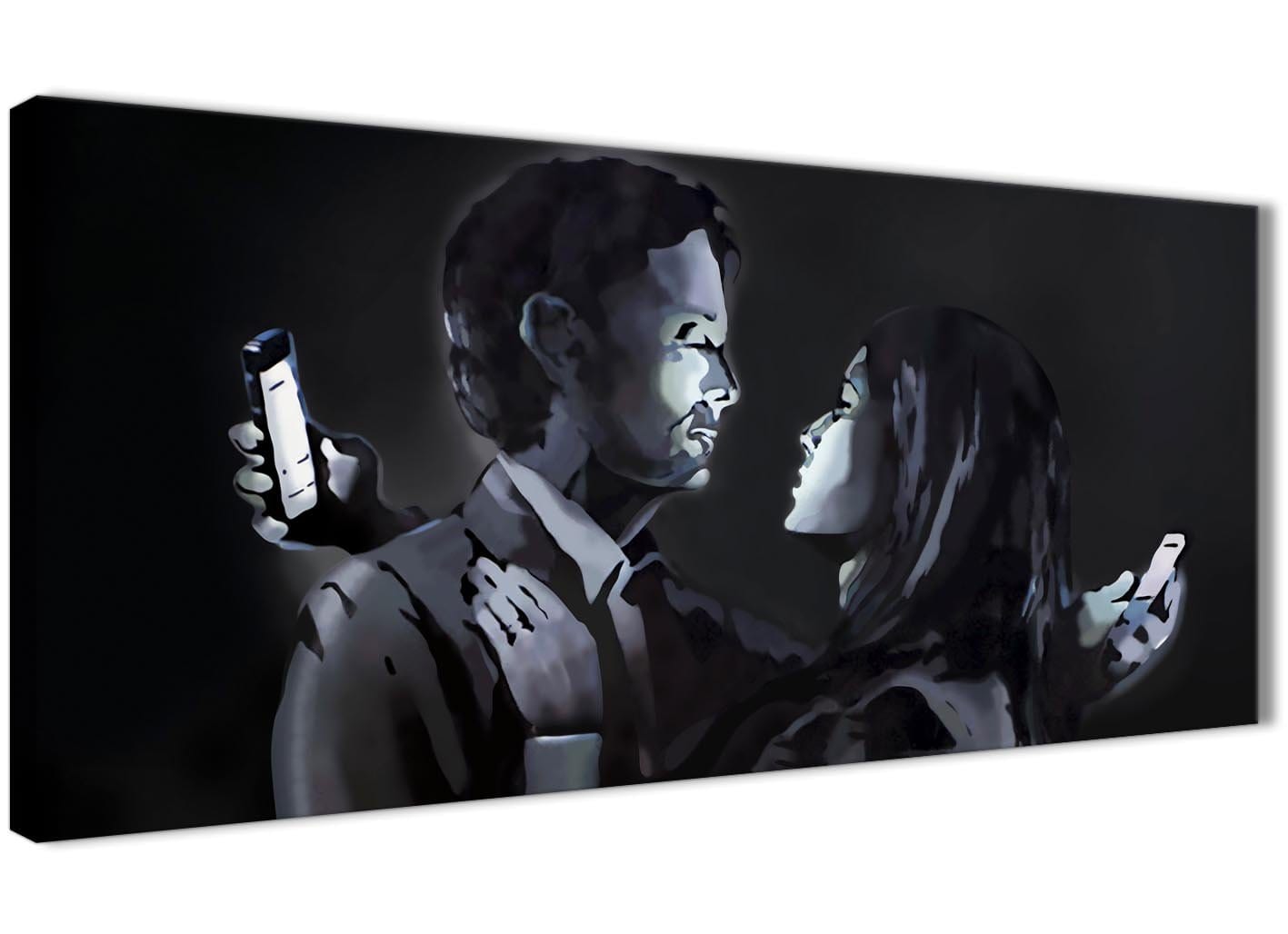Banksy Mobile Lovers Graffiti Canvas Wall Art