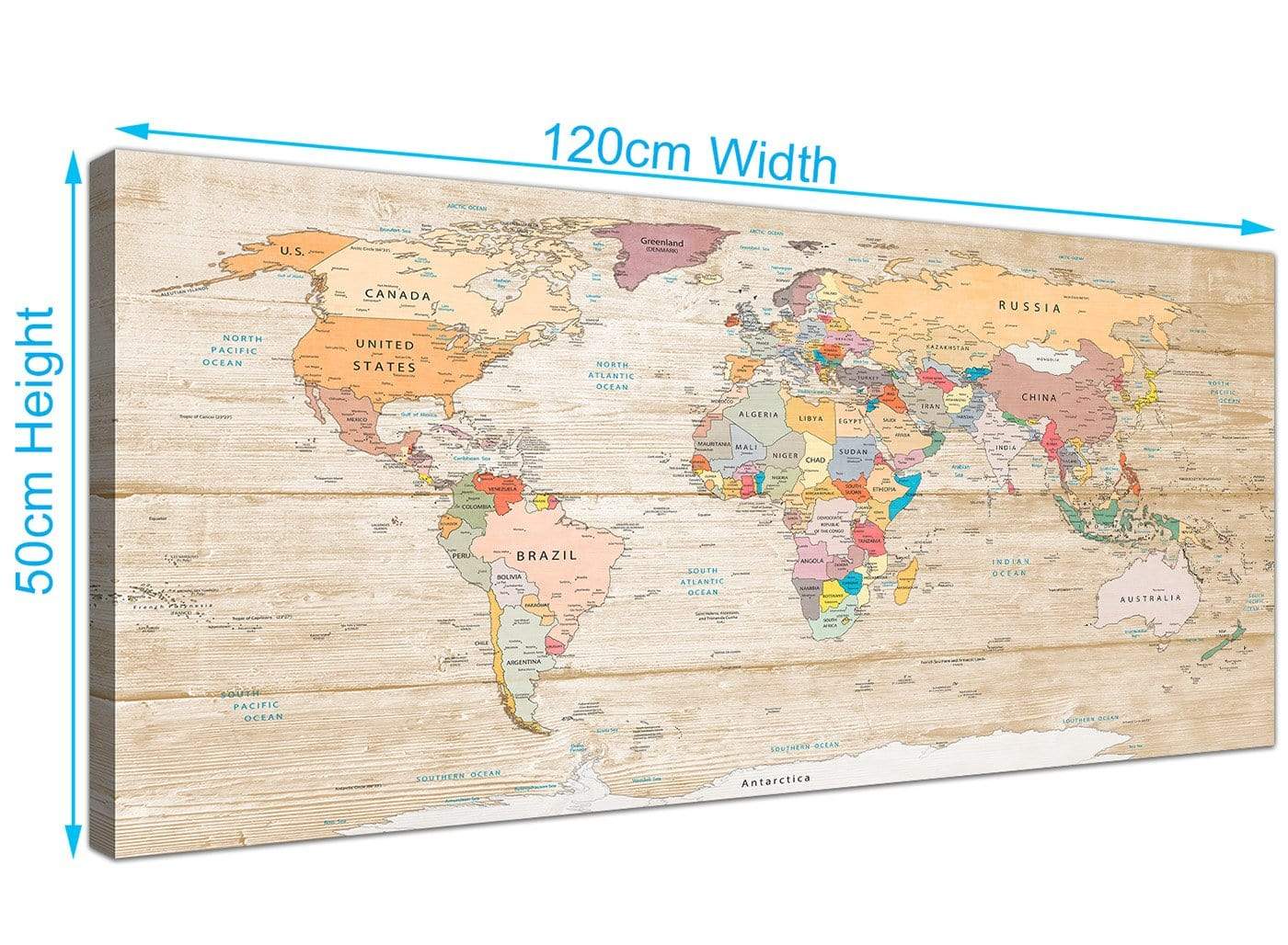Map of the World Canvas Art Print