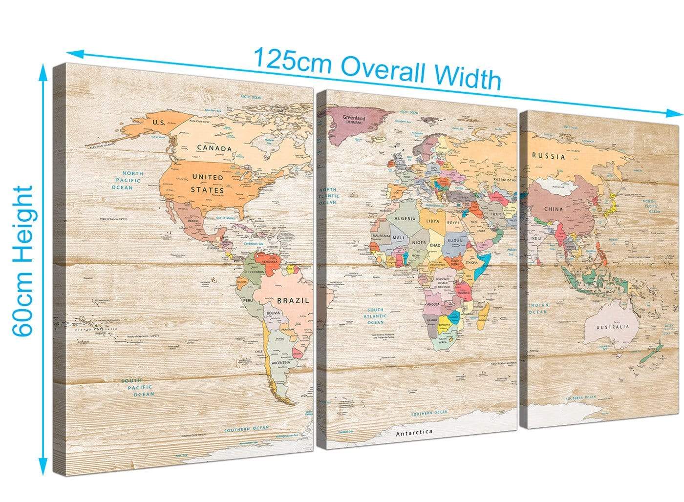Map of the World Canvas Art Print