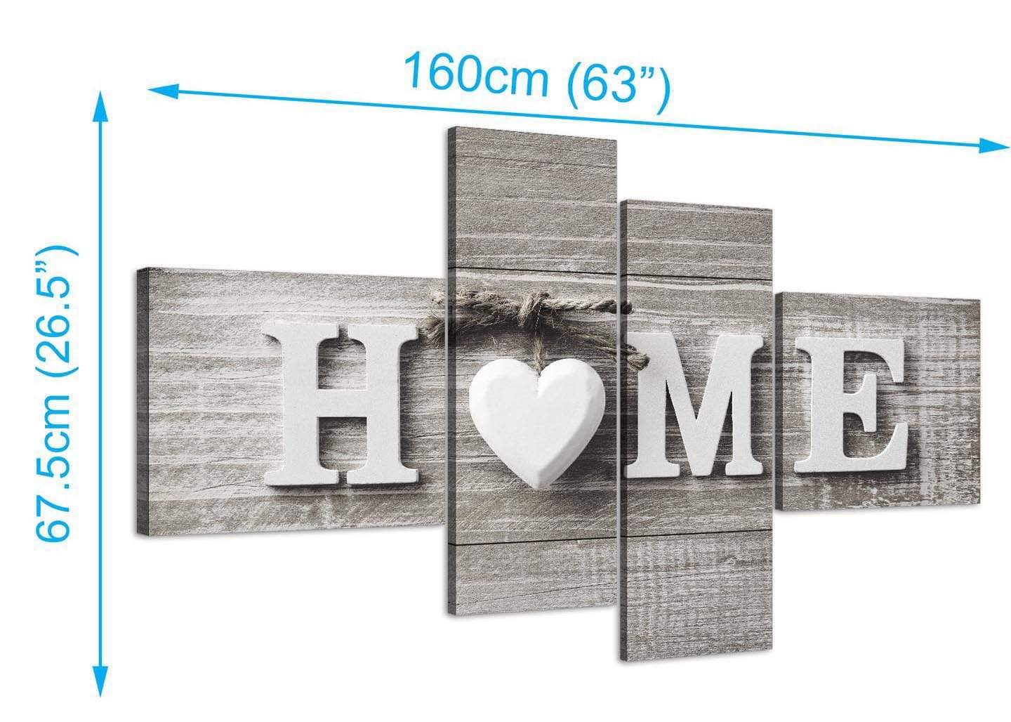 Shabby Chic Home Quote - Canvas Wall Art Picture