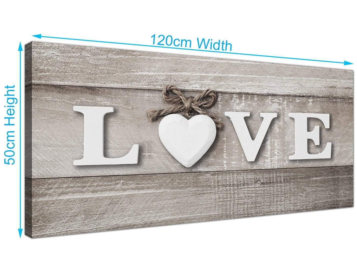 Shabby Chic Love Quote - Canvas Wall Art Picture