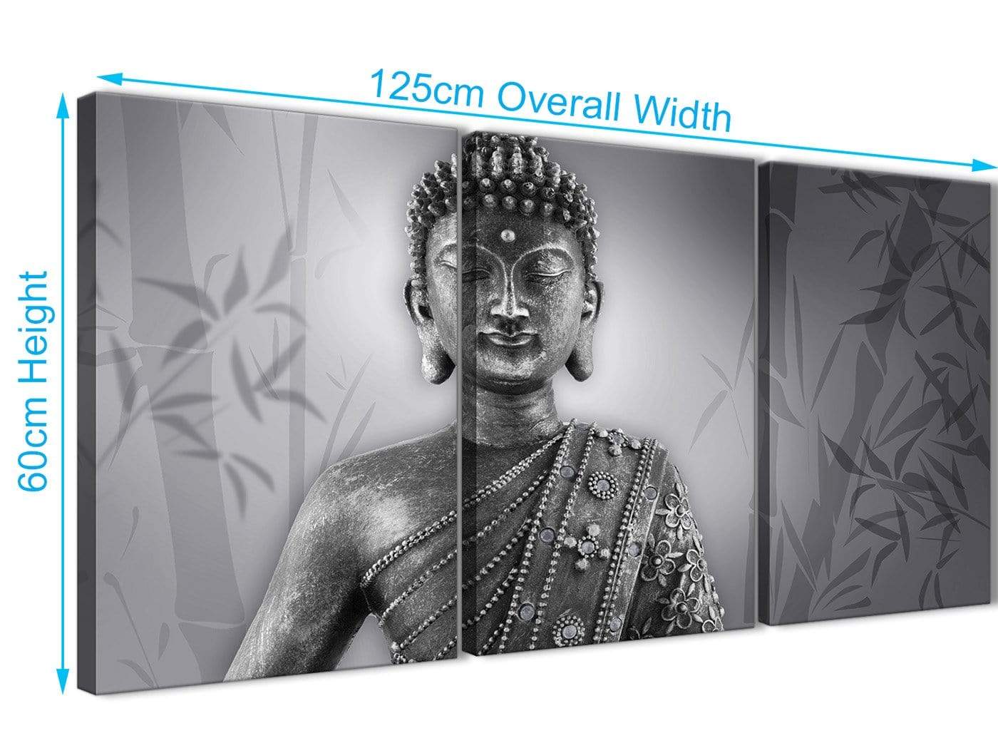 Black and White Buddhism Canvas Wall Art