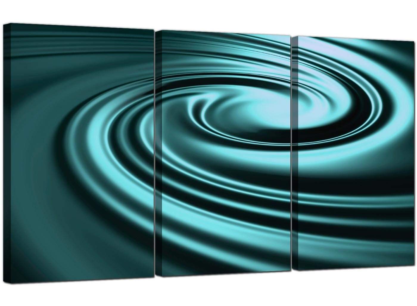 Teal Coloured Swirl Design Abstract Canvas