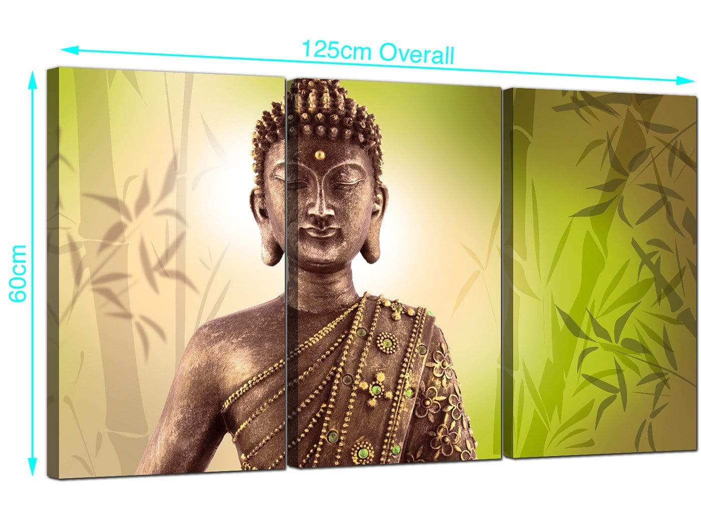 Abstract Buddha Lime Green Bamboo Zen Canvas