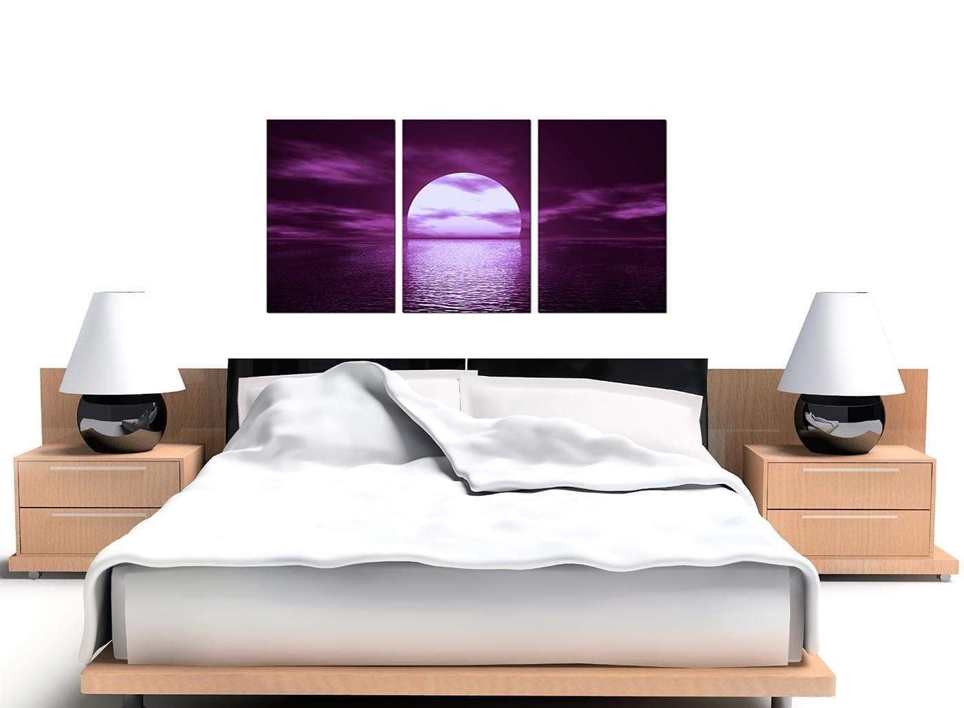 Purple Sunset Ocean Sky Landscape Canvas