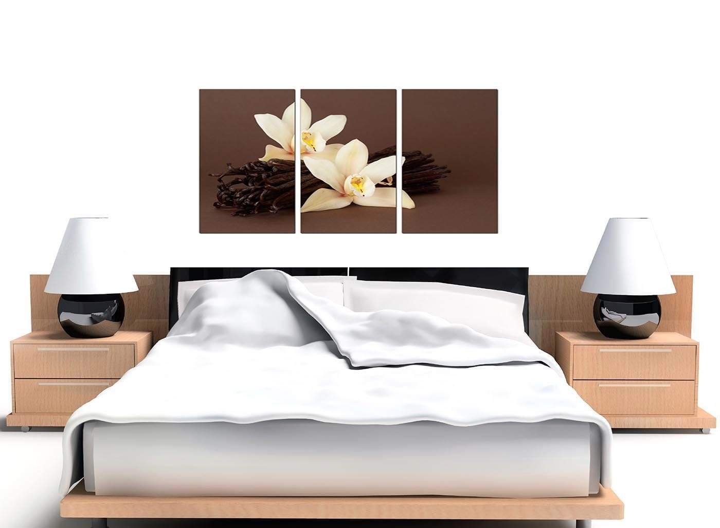 Brown and Cream Flower Floral Canvas