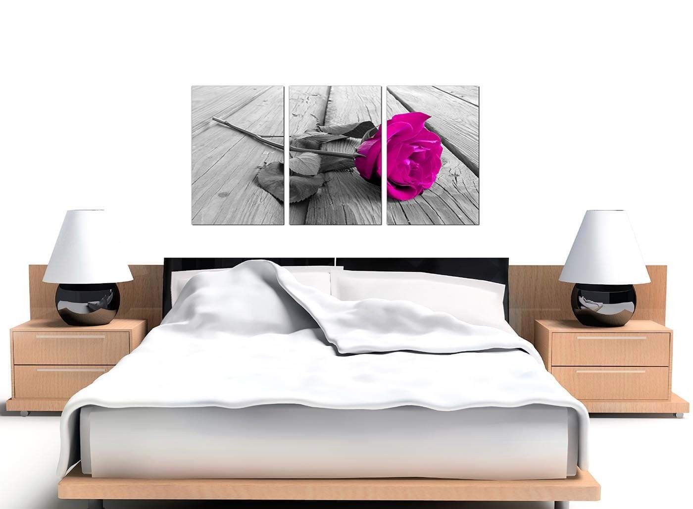 Pink Rose Grey Black White Flower Floral Canvas