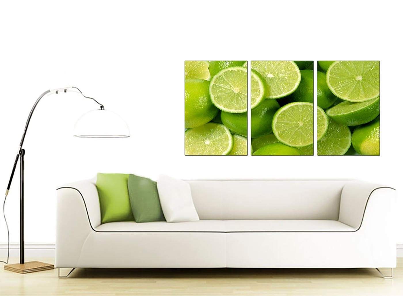 Lime Green Fresh Fruit Kitchen Modern Canvas Art