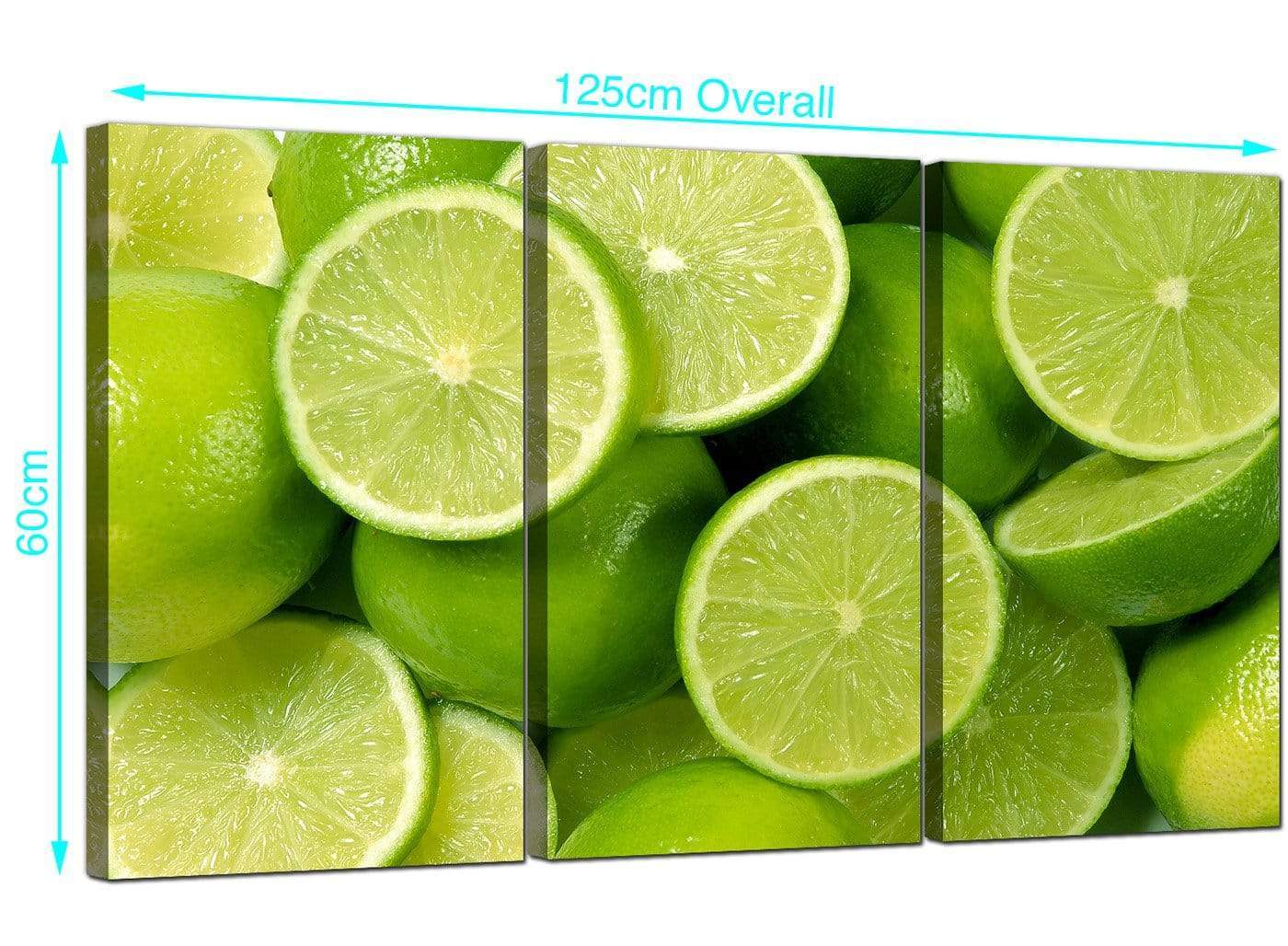 Lime Green Fresh Fruit Kitchen Modern Canvas Art