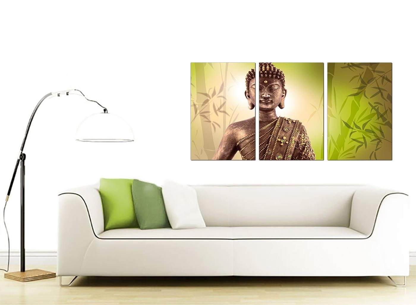 Abstract Buddha Lime Green Bamboo Zen Canvas