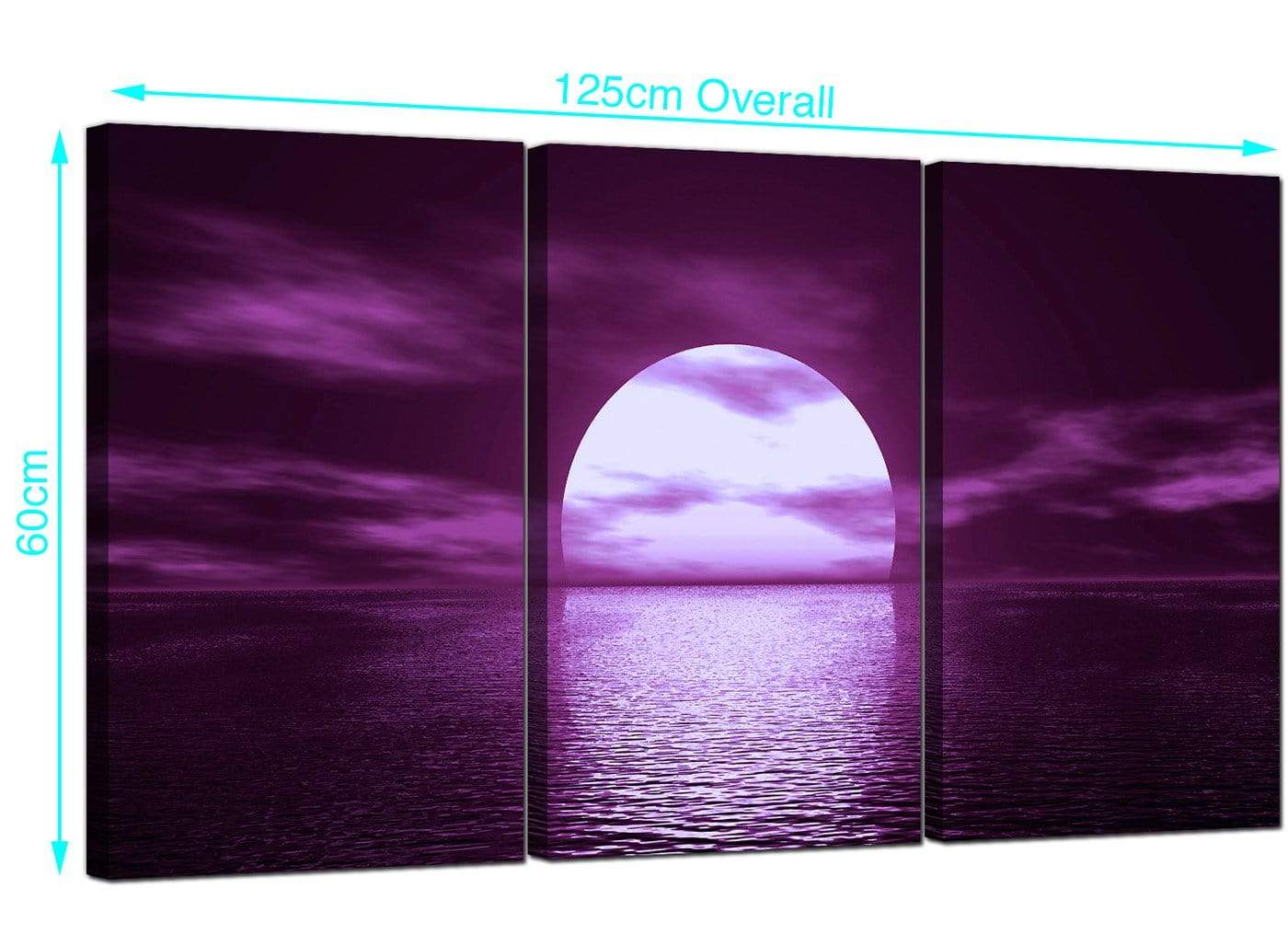 Purple Sunset Ocean Sky Landscape Canvas