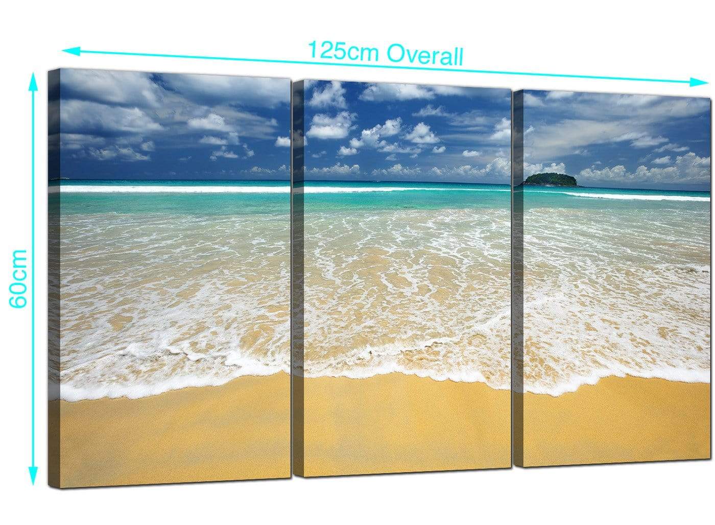 Modern Tropical Ocean Sandy Shore Scene Beach Canvas