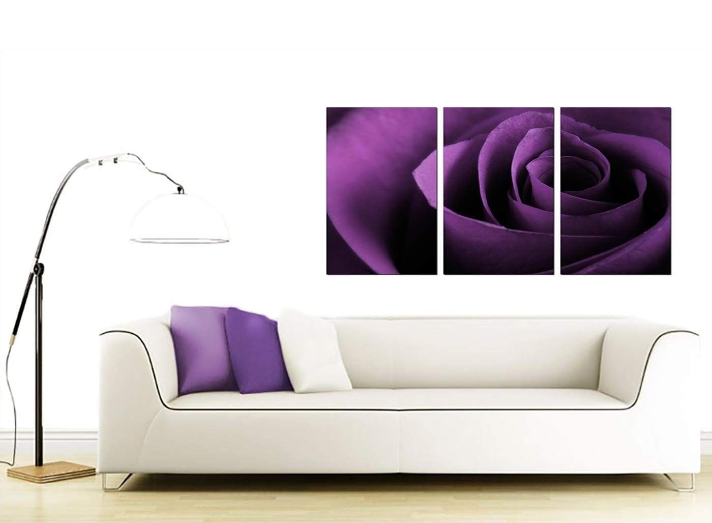 Purple Rose Petal Flower Floral Modern Canvas Art