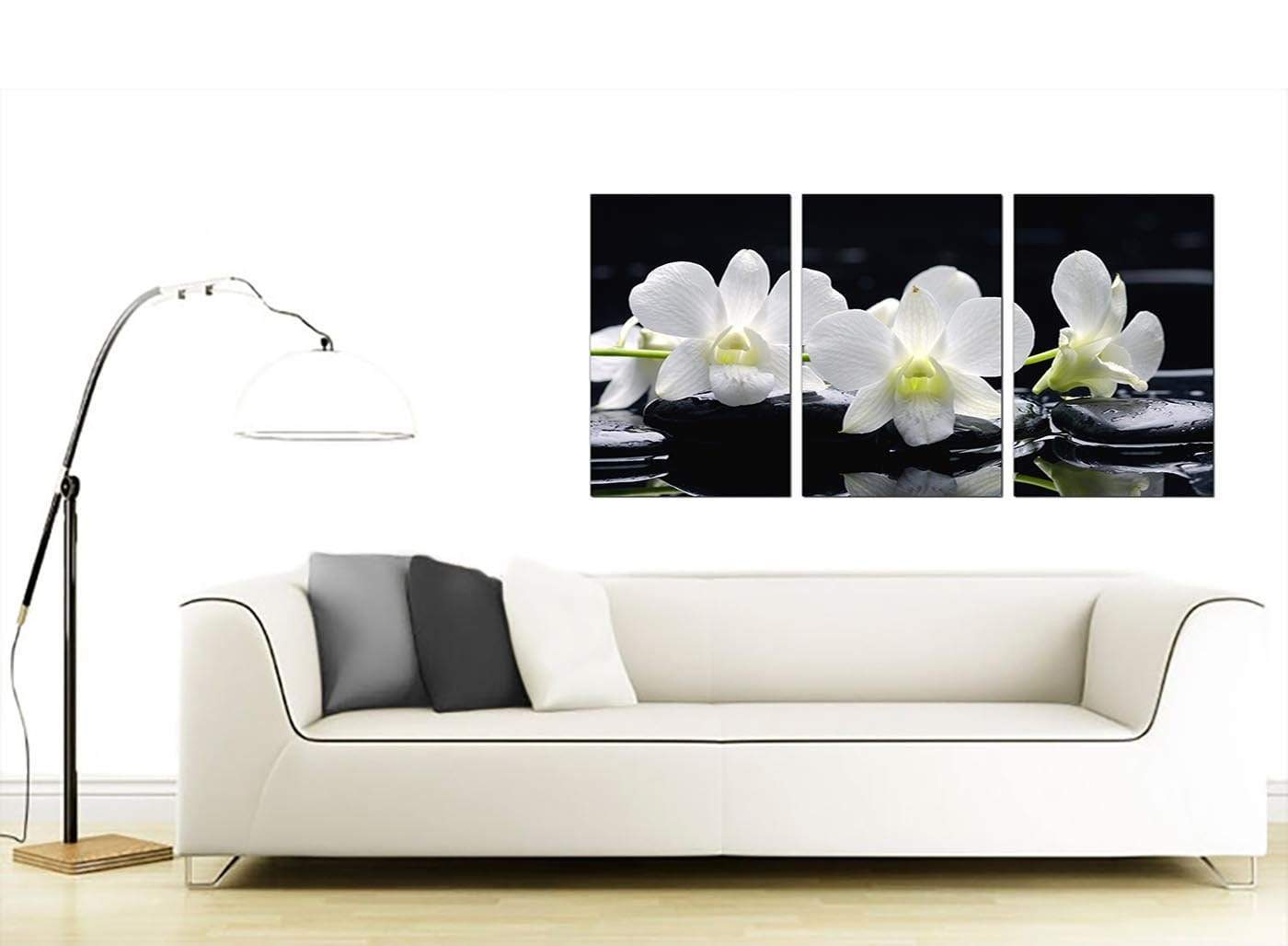 Black and White Orchid Flower Floral Canvas
