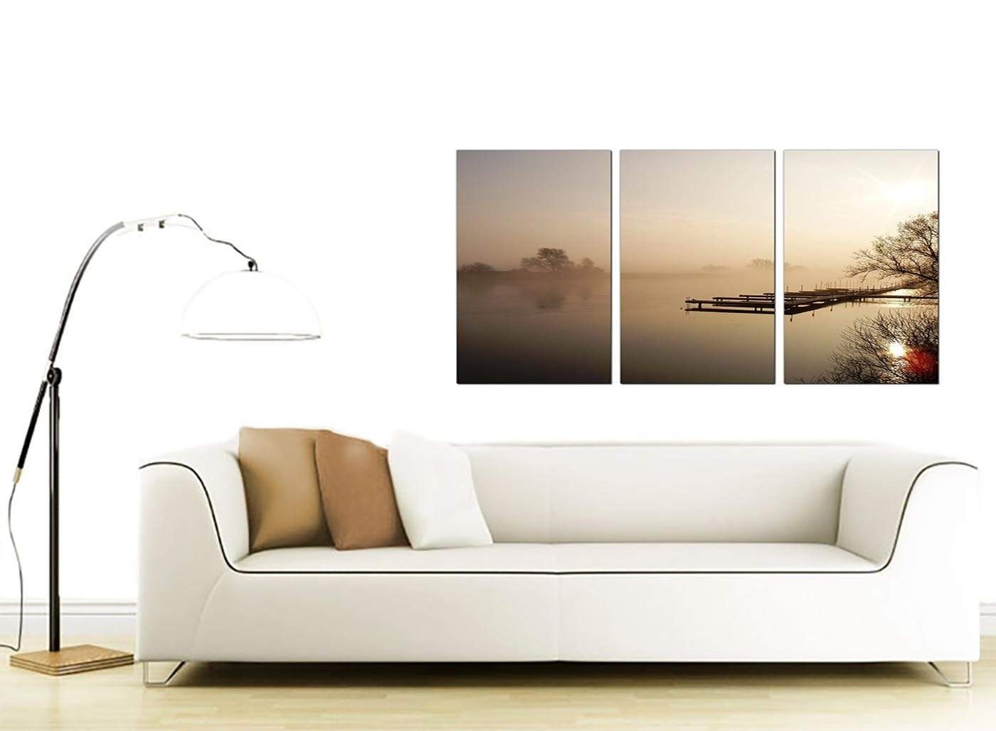 Sepia Brown Sunset Jetty Sunset View Landscape Canvas Art