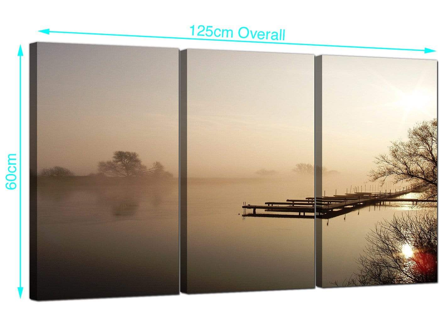 Sepia Brown Sunset Jetty Sunset View Landscape Canvas Art