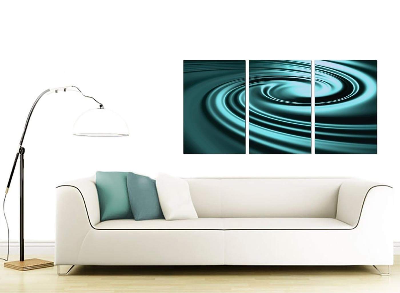 Teal Coloured Swirl Design Abstract Canvas