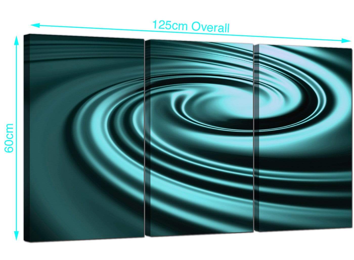 Teal Coloured Swirl Design Abstract Canvas