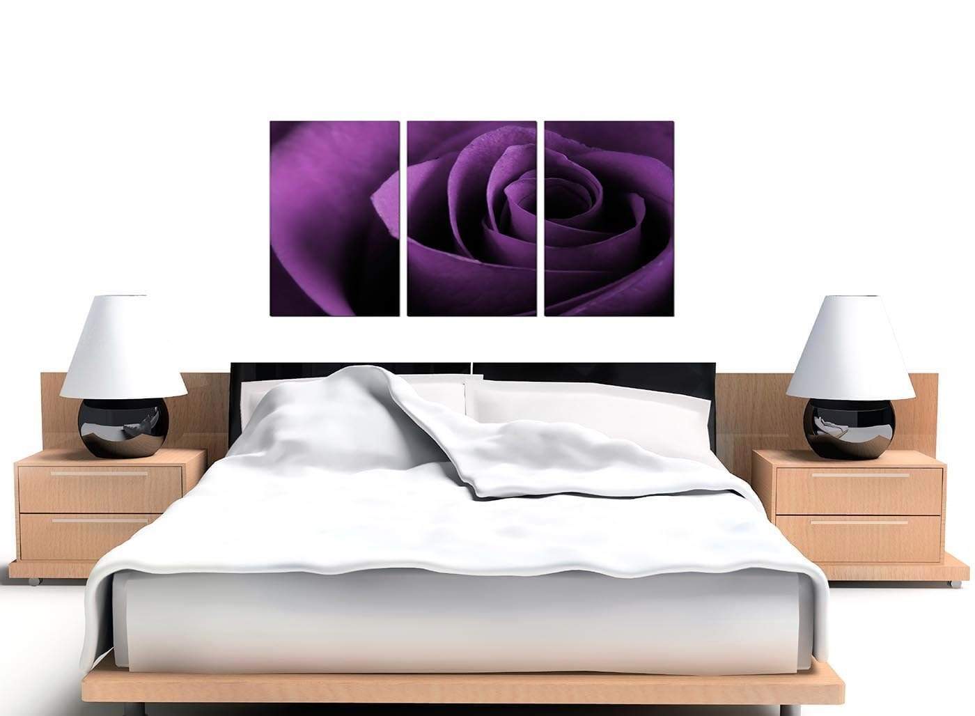 Purple Rose Petal Flower Floral Modern Canvas Art