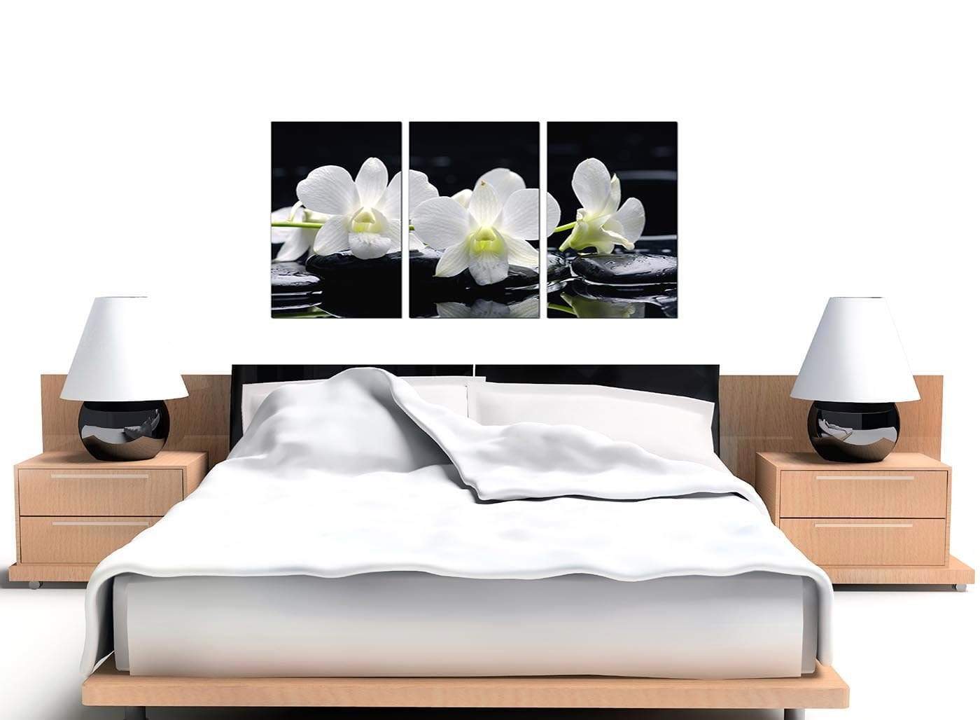 Black and White Orchid Flower Floral Canvas