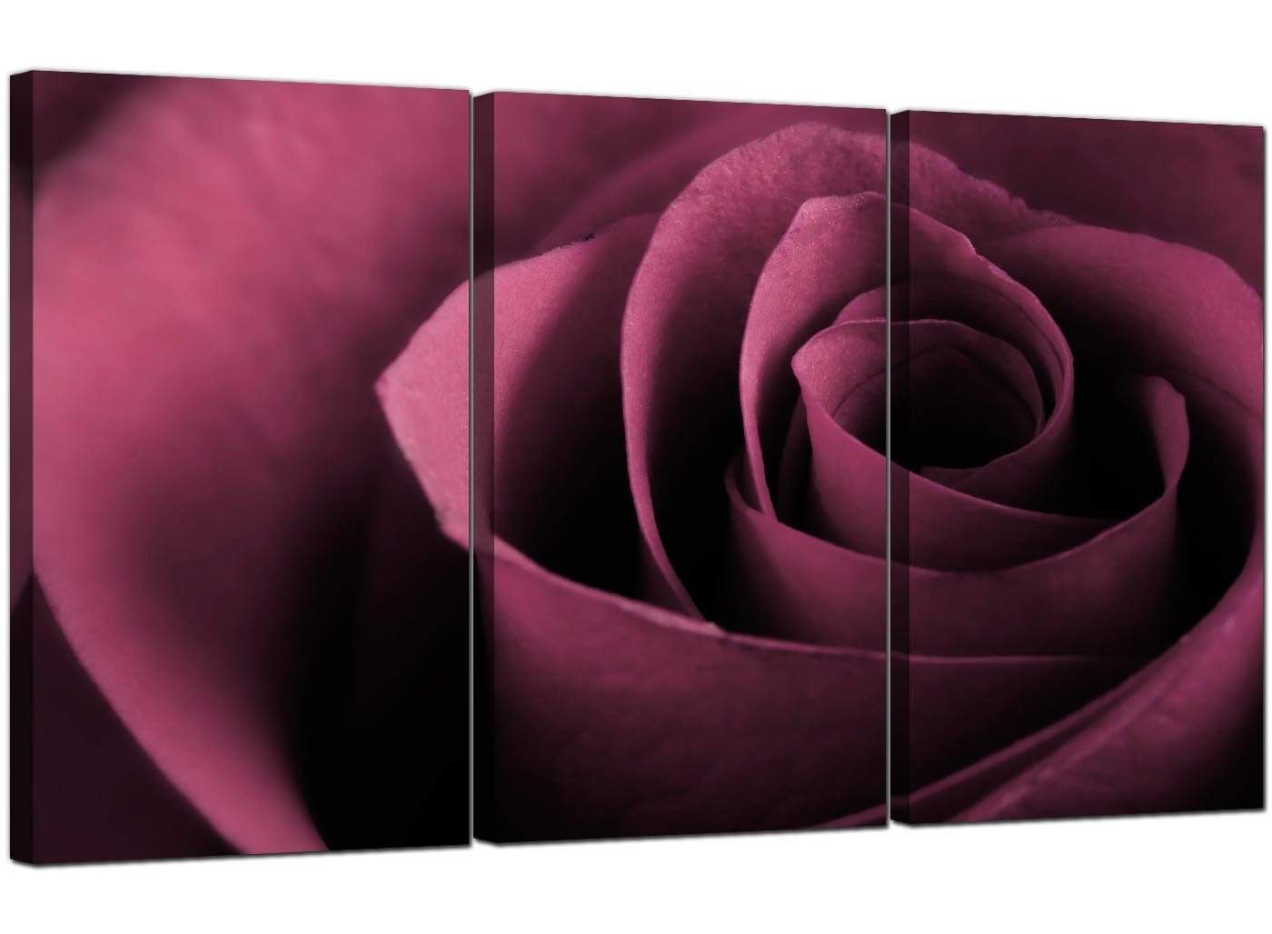 Plum Coloured Rose Petal Flower Floral Modern Canvas Art