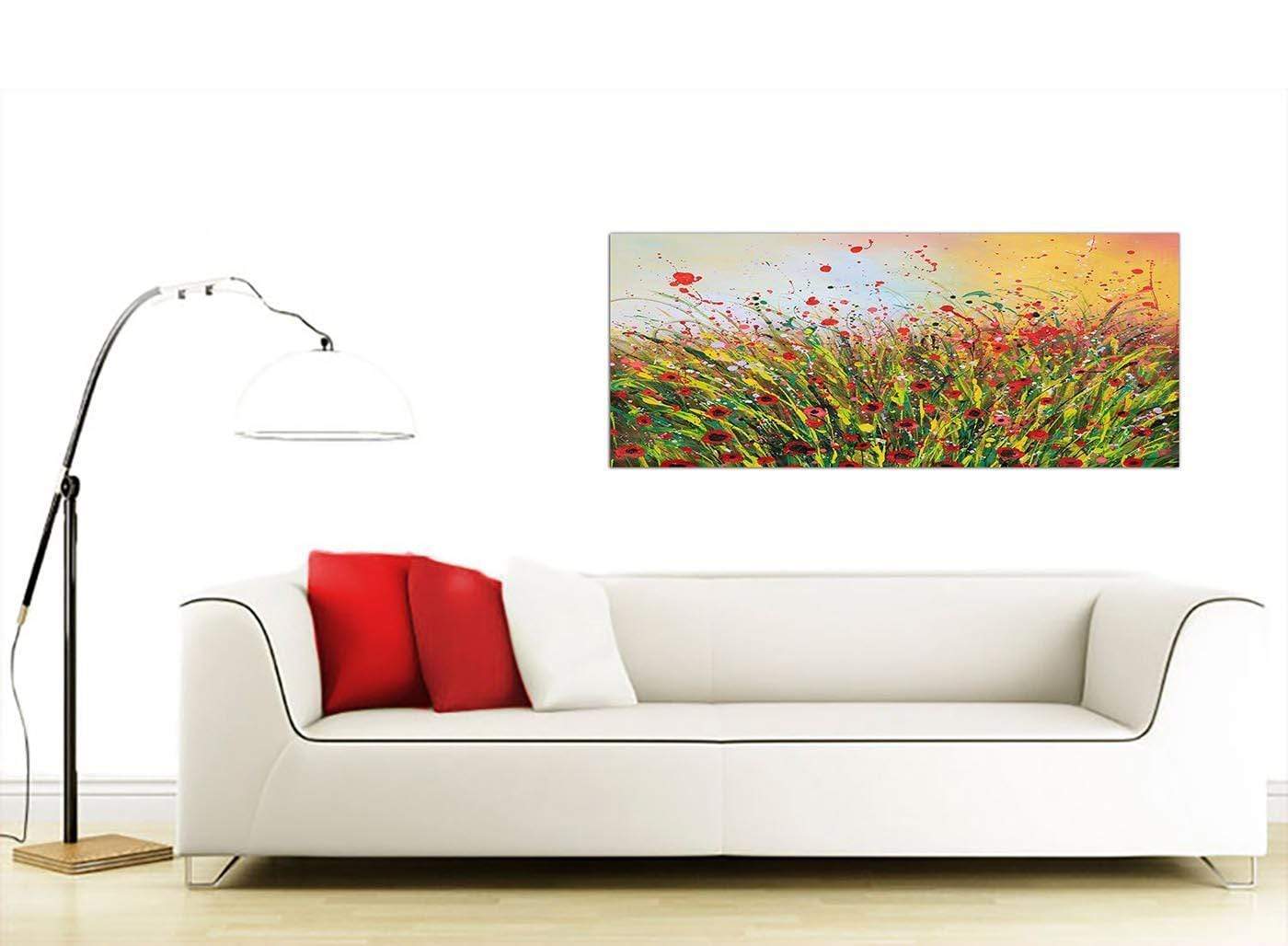Modern Abstract Summertime Flowers Red Floral Canvas Prints