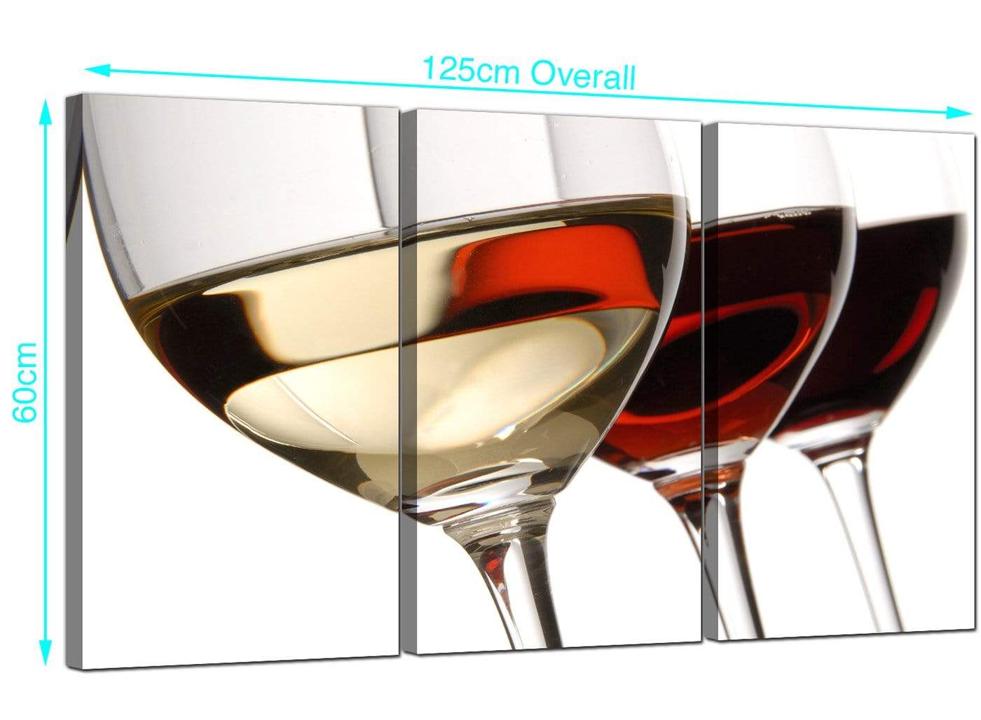 Red White Wine Glasses Kitchen Canvas