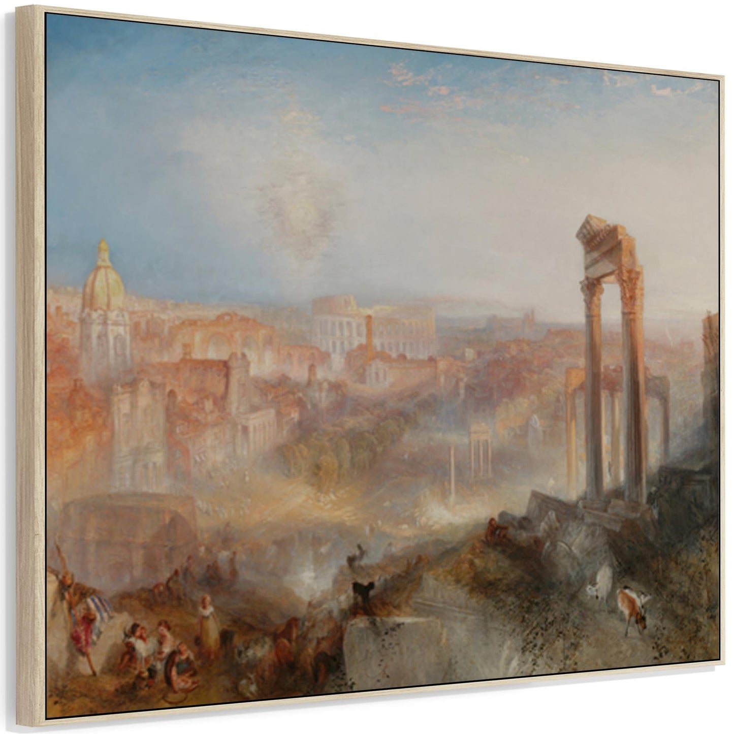 Large JMW William Turner Landscape Wall Art Framed Canvas of Modern Rome Painting