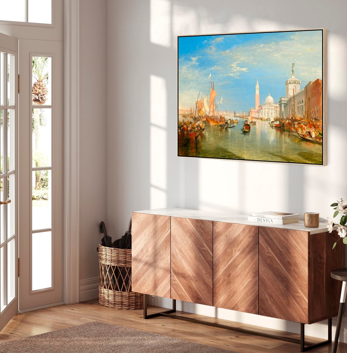Large JMW William Turner Venice Wall Art Framed Canvas of Dogana San Giorgio Maggiore Painting