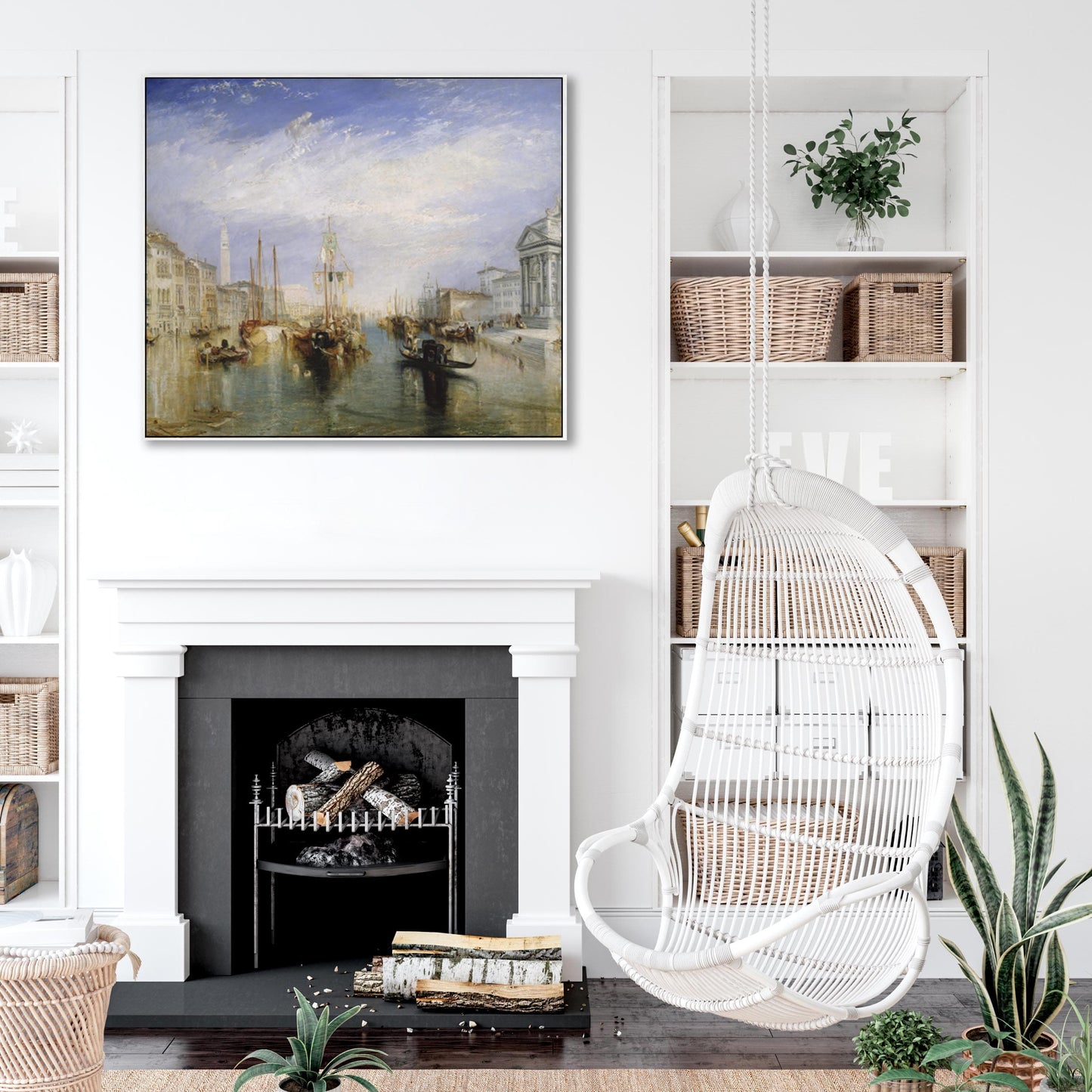 Large JMW William Turner Venice Wall Art Framed Canvas of Grand Canal Painting