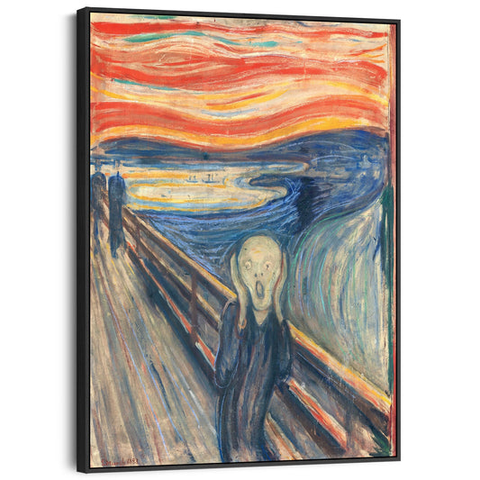 Large Edvard Munch Scream Wall Art Framed Canvas Print of Famous Painting
