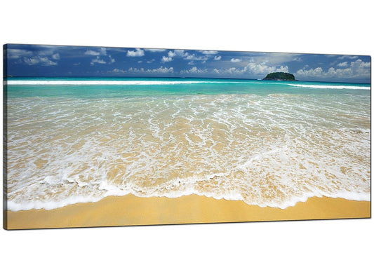 Modern Tropical Ocean Sandy Shore Scene Beach Canvas