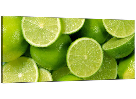 Lime Green Fresh Fruit Kitchen Modern Canvas Art