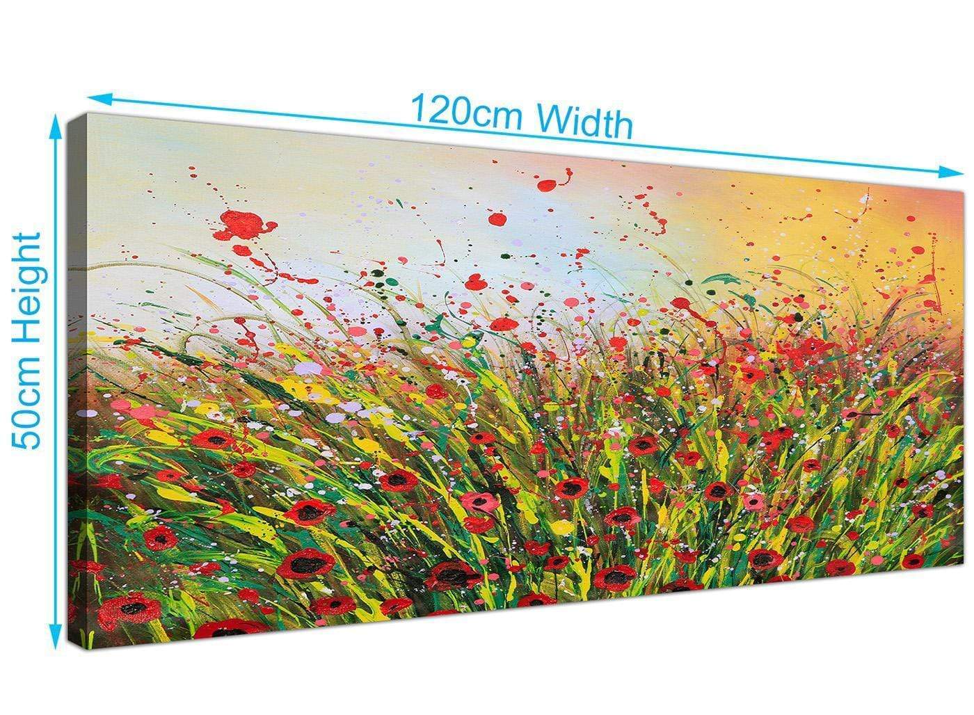 Modern Abstract Summertime Flowers Red Floral Canvas Prints