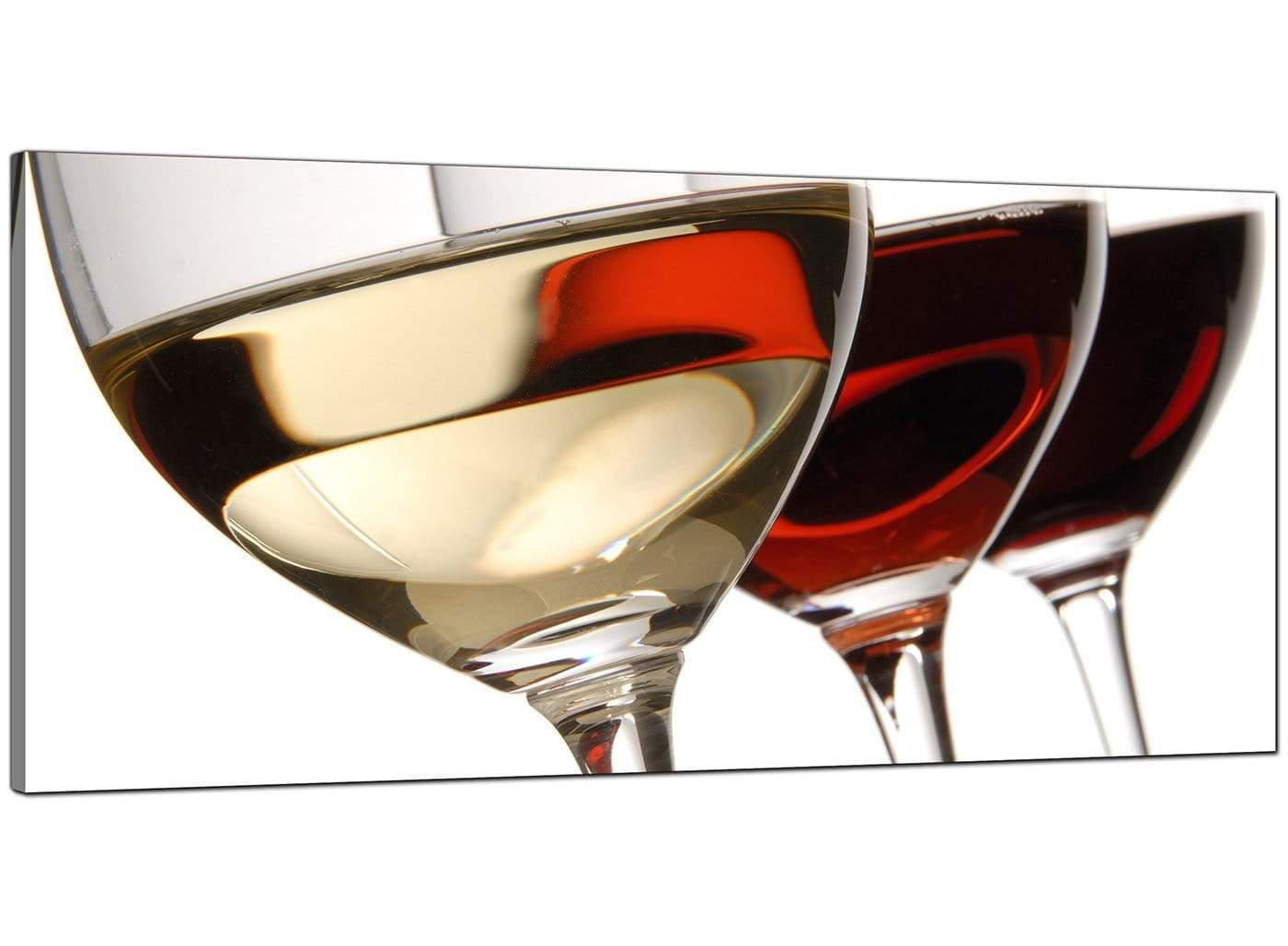 Red White Wine Glasses Kitchen Canvas