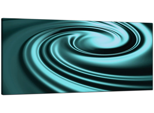 Teal Coloured Swirl Design Abstract Canvas