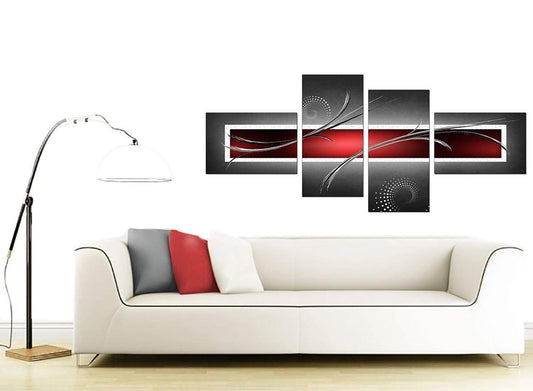 Red Black and Grey White Modern Abstract Canvas Bedroom Canvas Wall Art Accessories Print