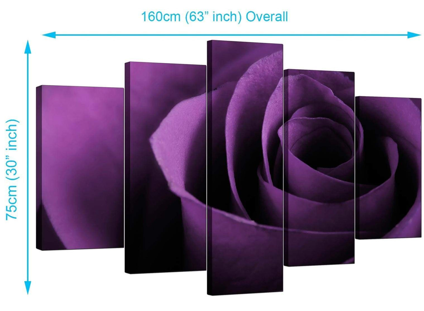 Purple Rose Petal Flower Floral Modern Canvas Art