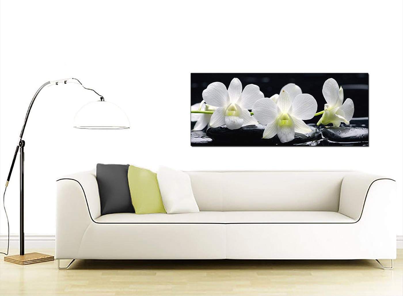 Black and White Orchid Flower Floral Canvas