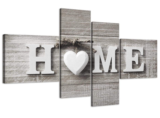 Shabby Chic Home Quote - Canvas Wall Art Picture
