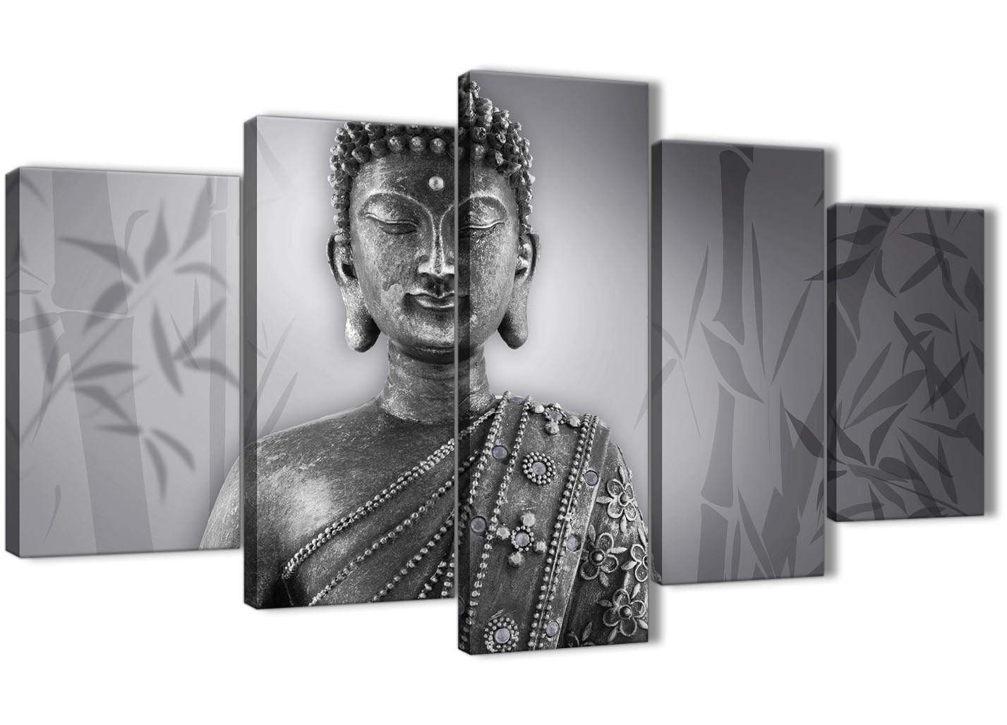 Black and White Buddhism Canvas Wall Art