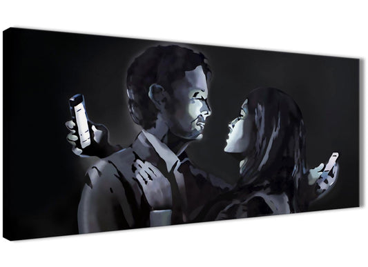 Banksy Mobile Lovers Graffiti Canvas Wall Art