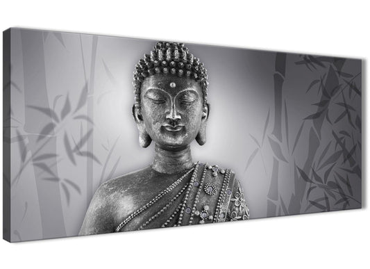 Black and White Buddhism Canvas Wall Art