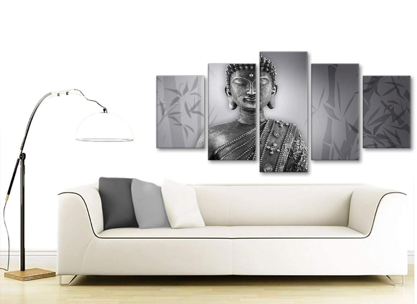 Black and White Buddhism Canvas Wall Art
